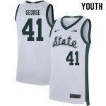 Youth Michigan State Spartans NCAA #41 Conner George White Authentic Nike 2020 Retro Stitched College Basketball Jersey KA32M76XV